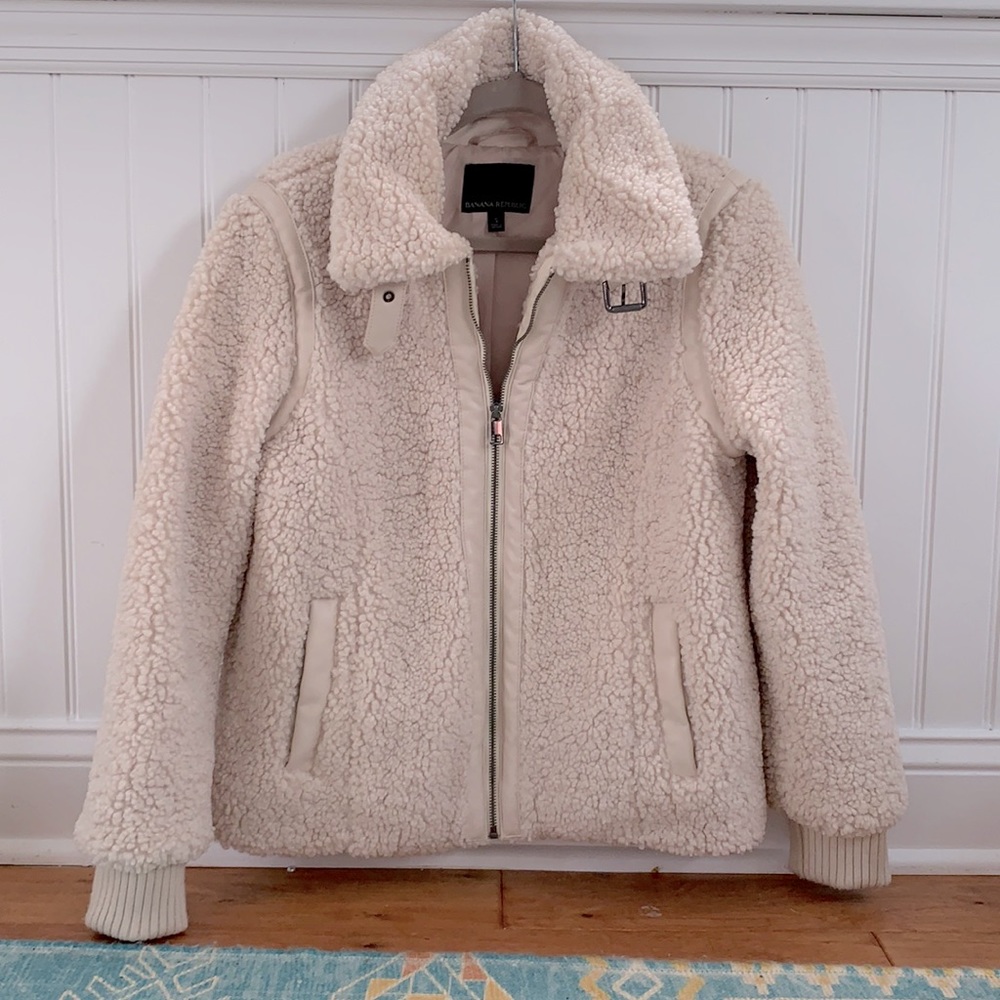 Banana Republic Faux Sherpa Bomber Jacket